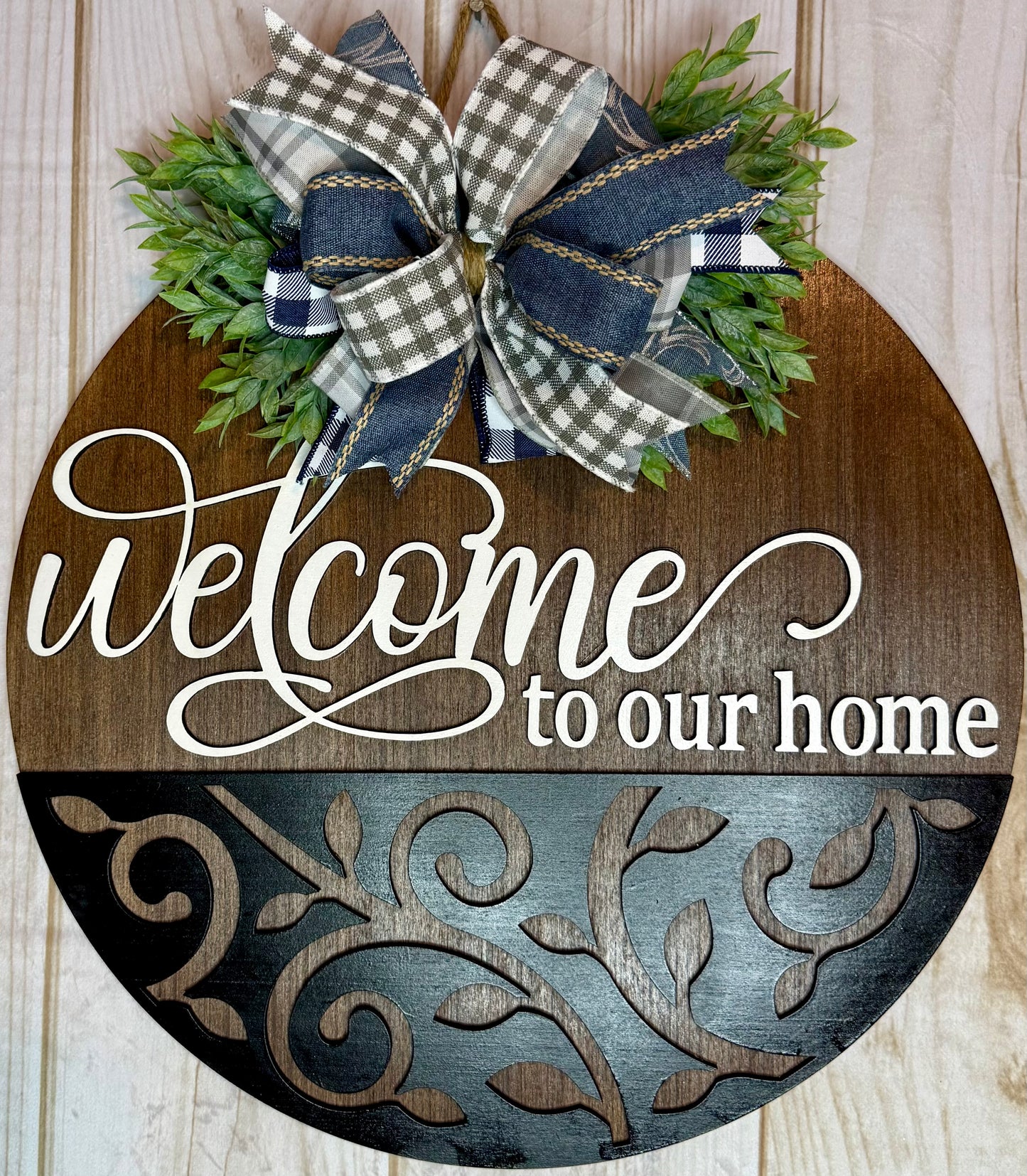 Welcome to Our Home Vine Door Hanger