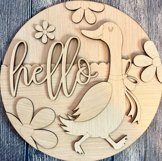 Hello Goose Daisy Wood Door Hanger Blank