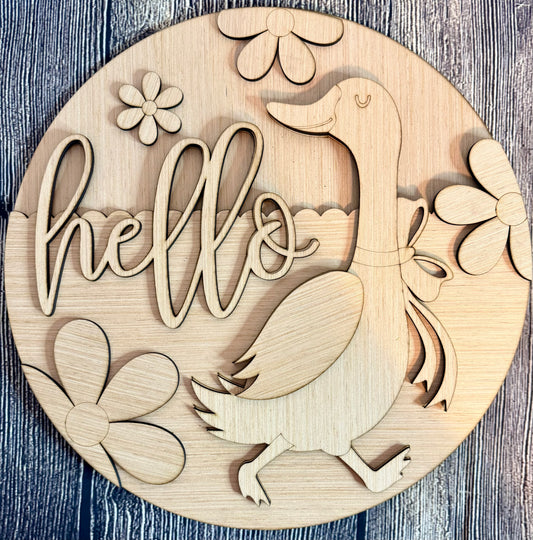 Hello Goose Daisy Wood Door Hanger Blank