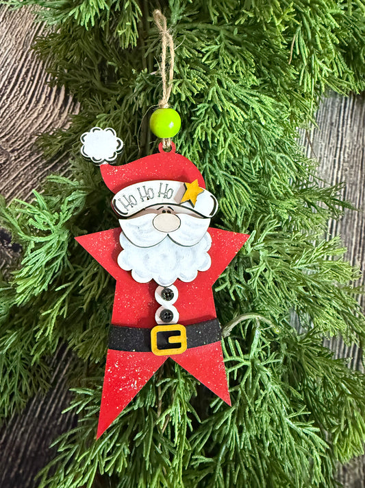 Santa Star Christmas Ornament
