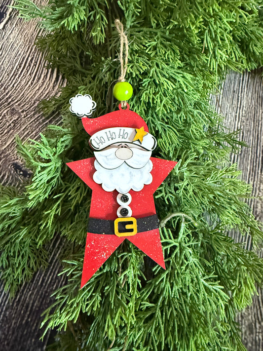 Santa Star Christmas Ornament