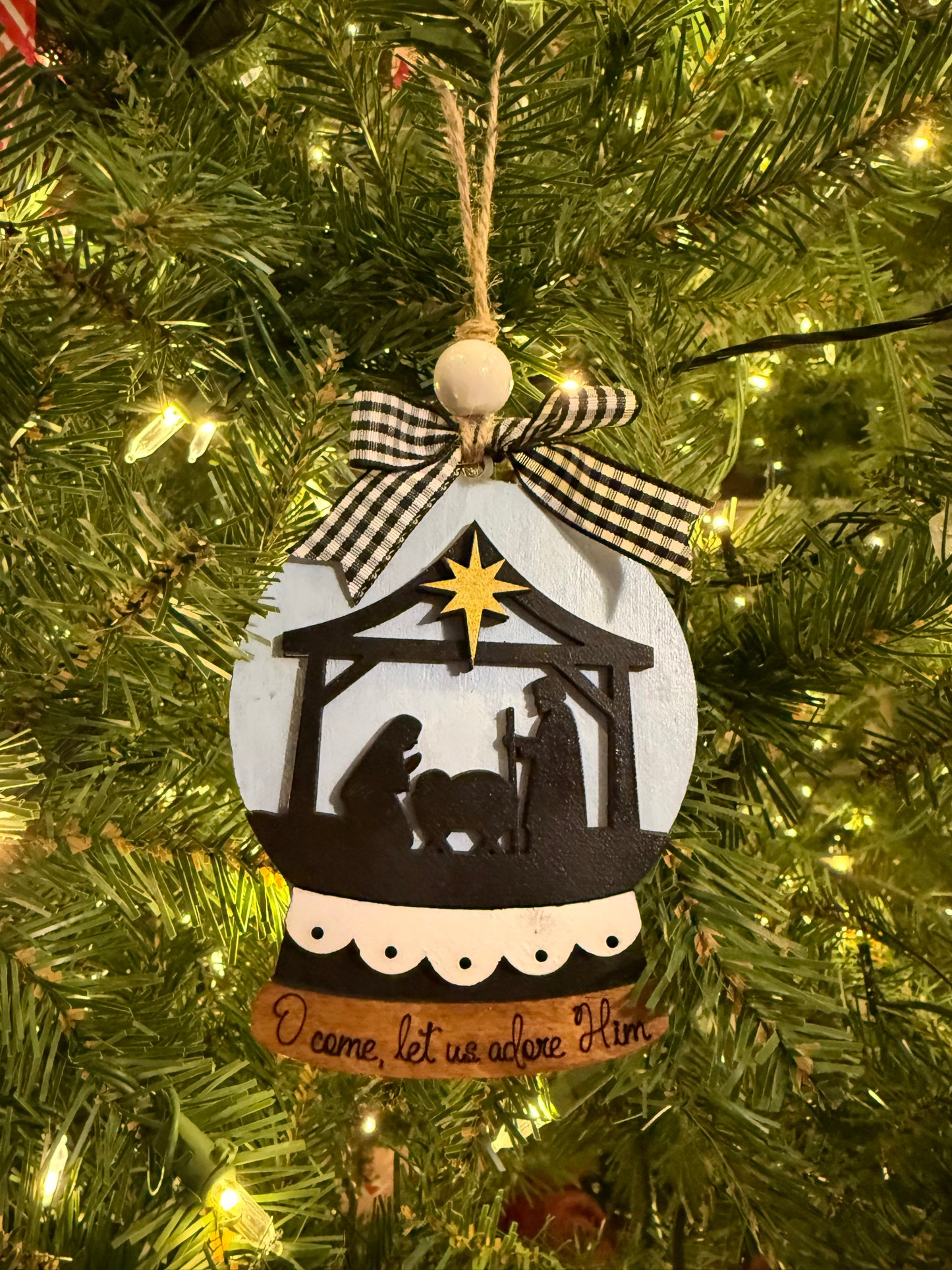 Nativity Christmas Snow Globe Ornament