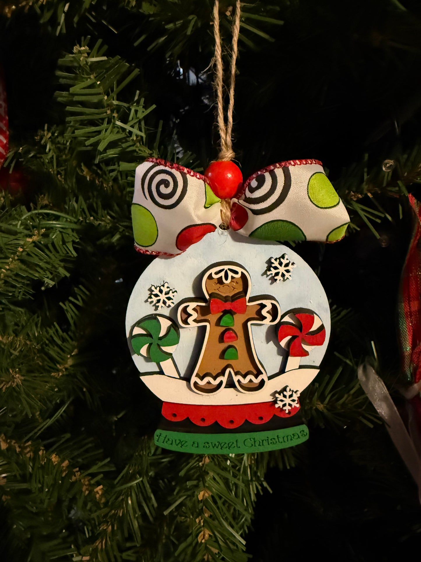 Gingerbread Snow Globe Ornament