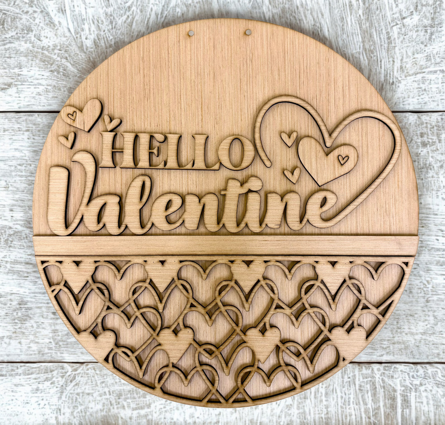 Hello Valentine Wood Door Hanger Blank