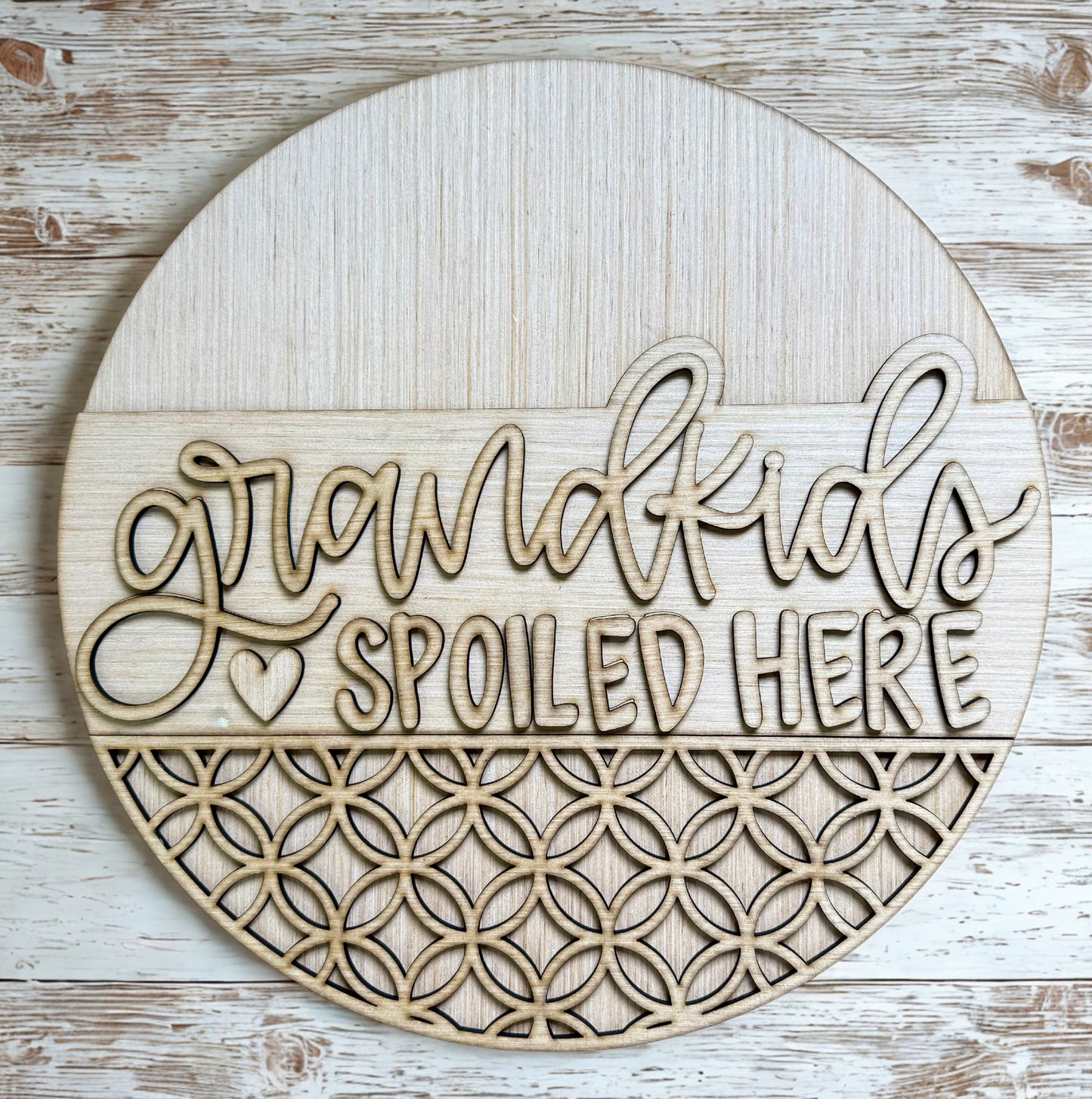 Grandkids Spoiled Here Wood Door Blank
