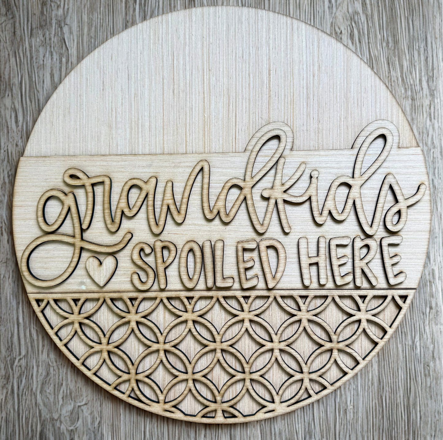 Grandkids Spoiled Here Wood Door Blank