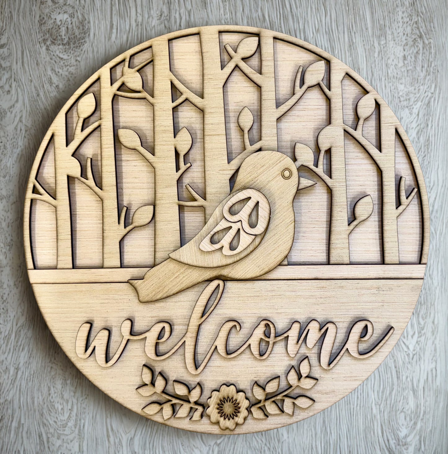 Spring Welcome Bird Door Hanger Blank