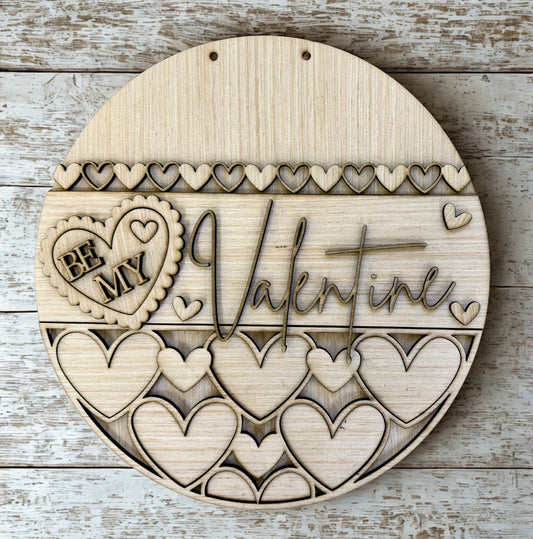 Be My Valentine Hearts Door Hanger Blank