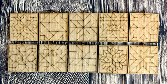 Ready to Paint Barn Quilt Ornaments