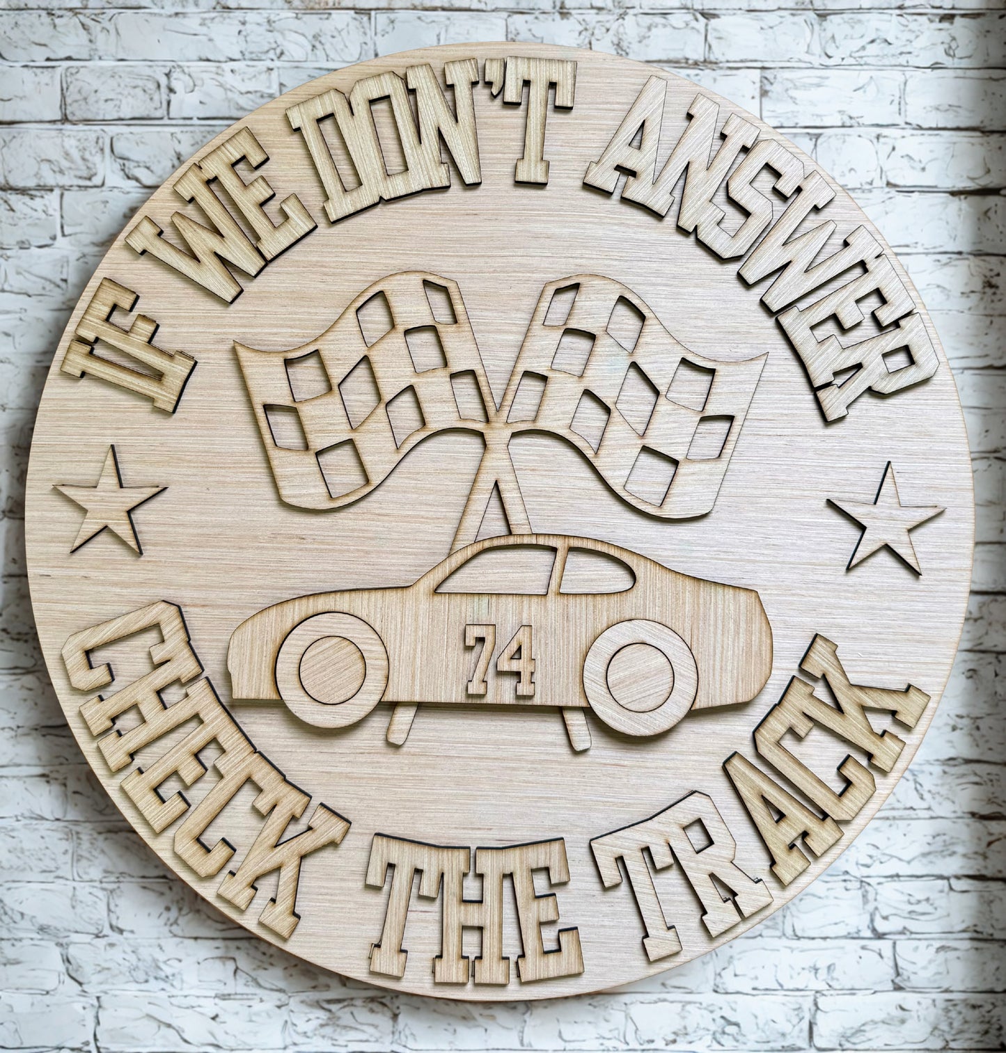 Race Track Wood Door Hanger Blank