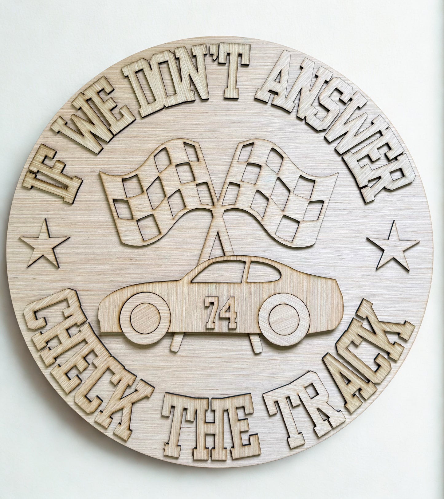 Race Track Wood Door Hanger Blank