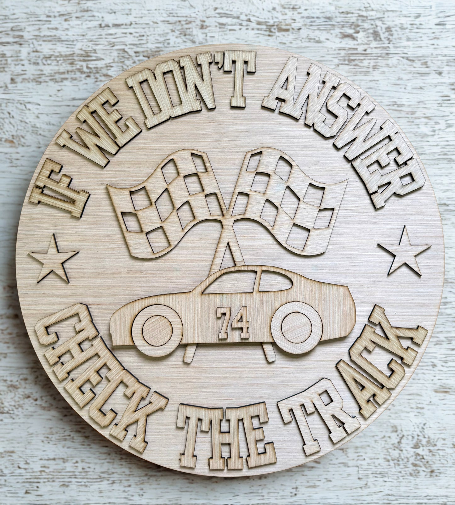 Race Track Wood Door Hanger Blank