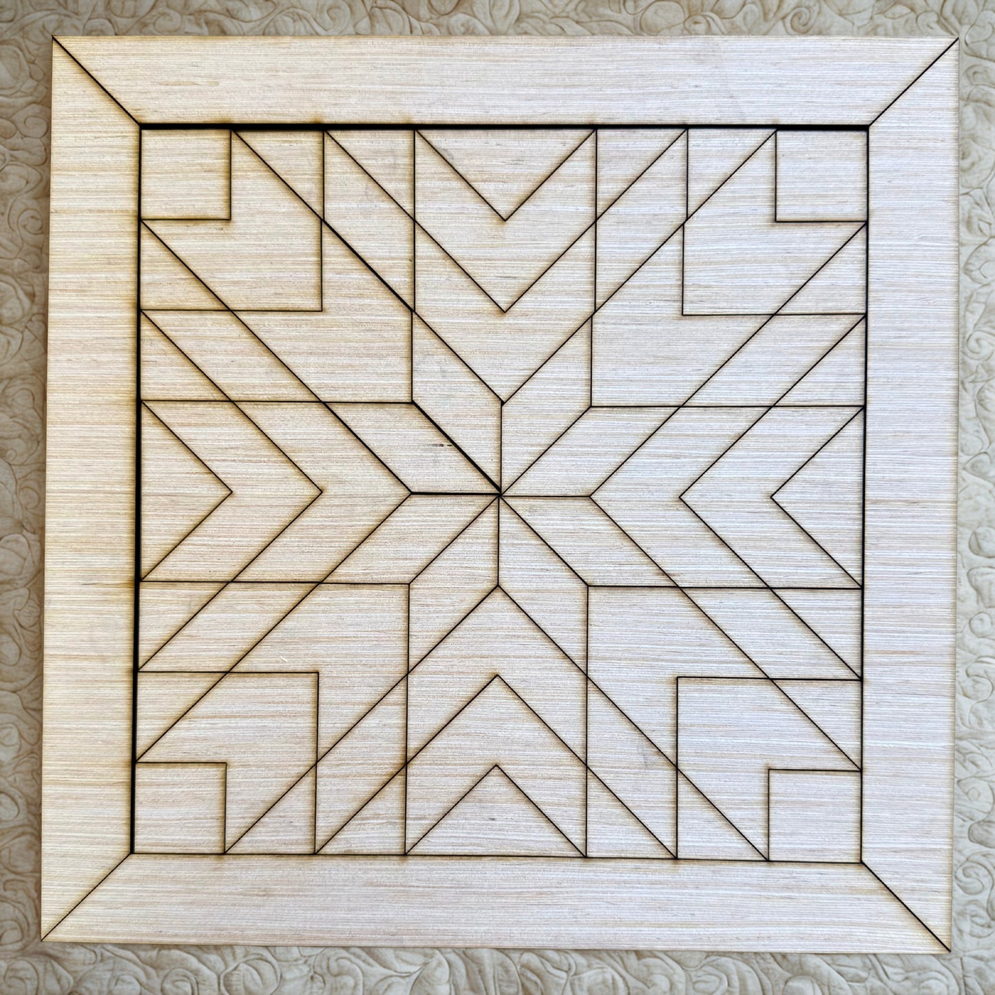 Shephards Star Wood Barn Quilt Block Unfinished