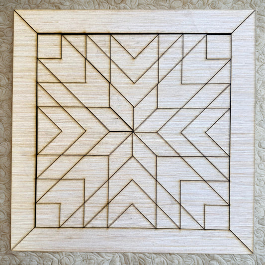 Shephards Star Wood Barn Quilt Block Unfinished