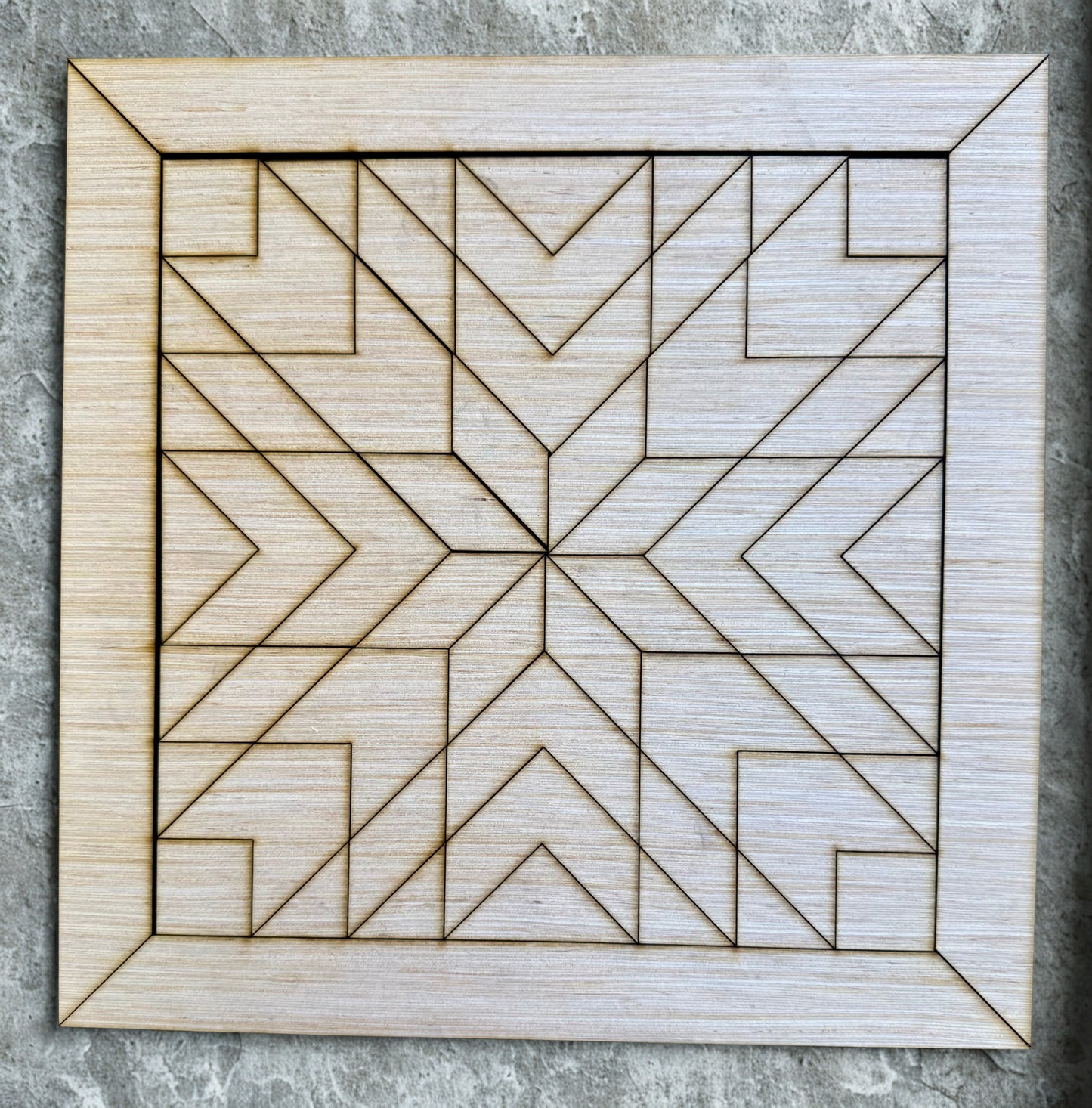 Shephards Star Wood Barn Quilt Block Unfinished