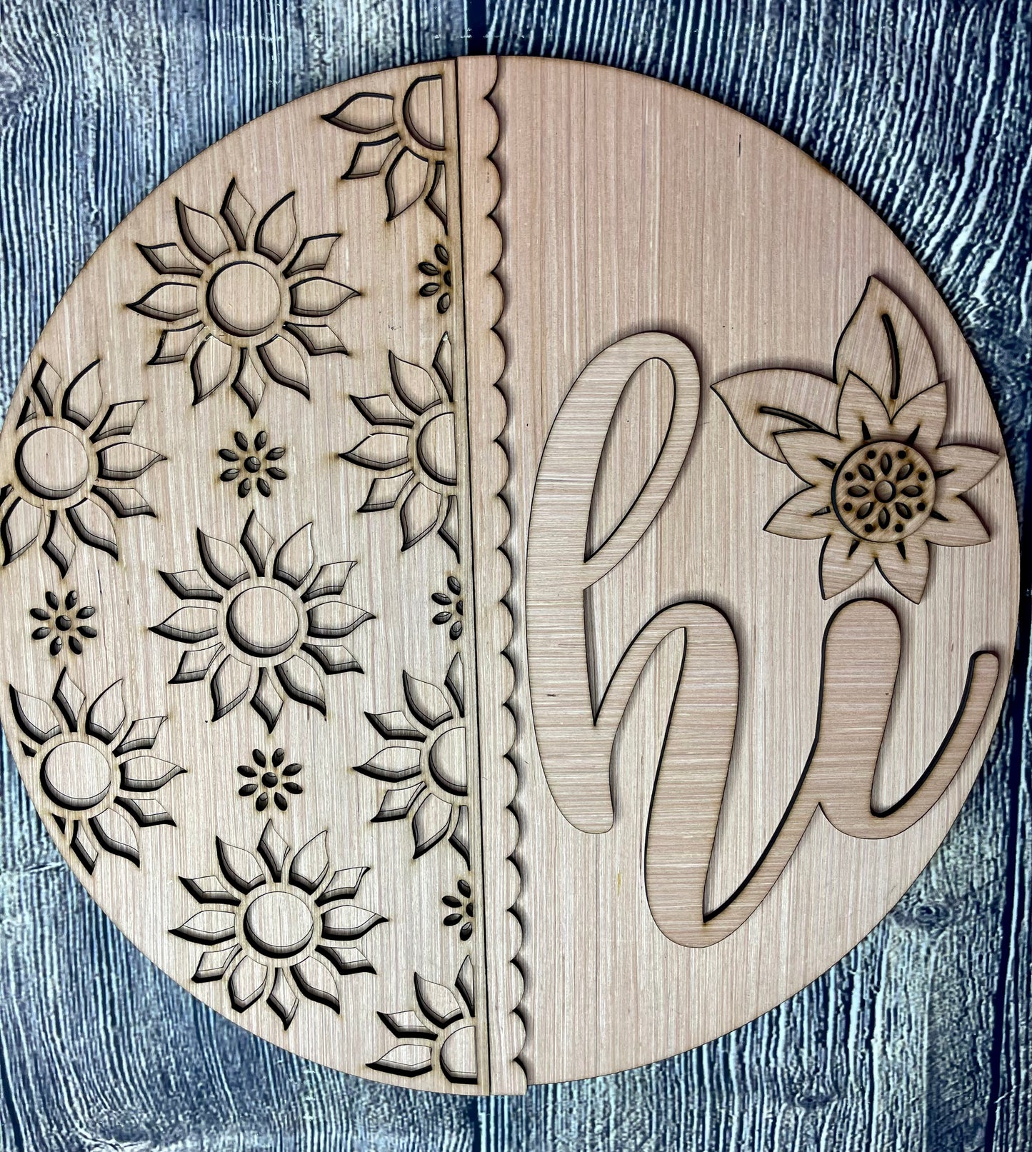 Sunflower Hi Wood Door Hanger Blank