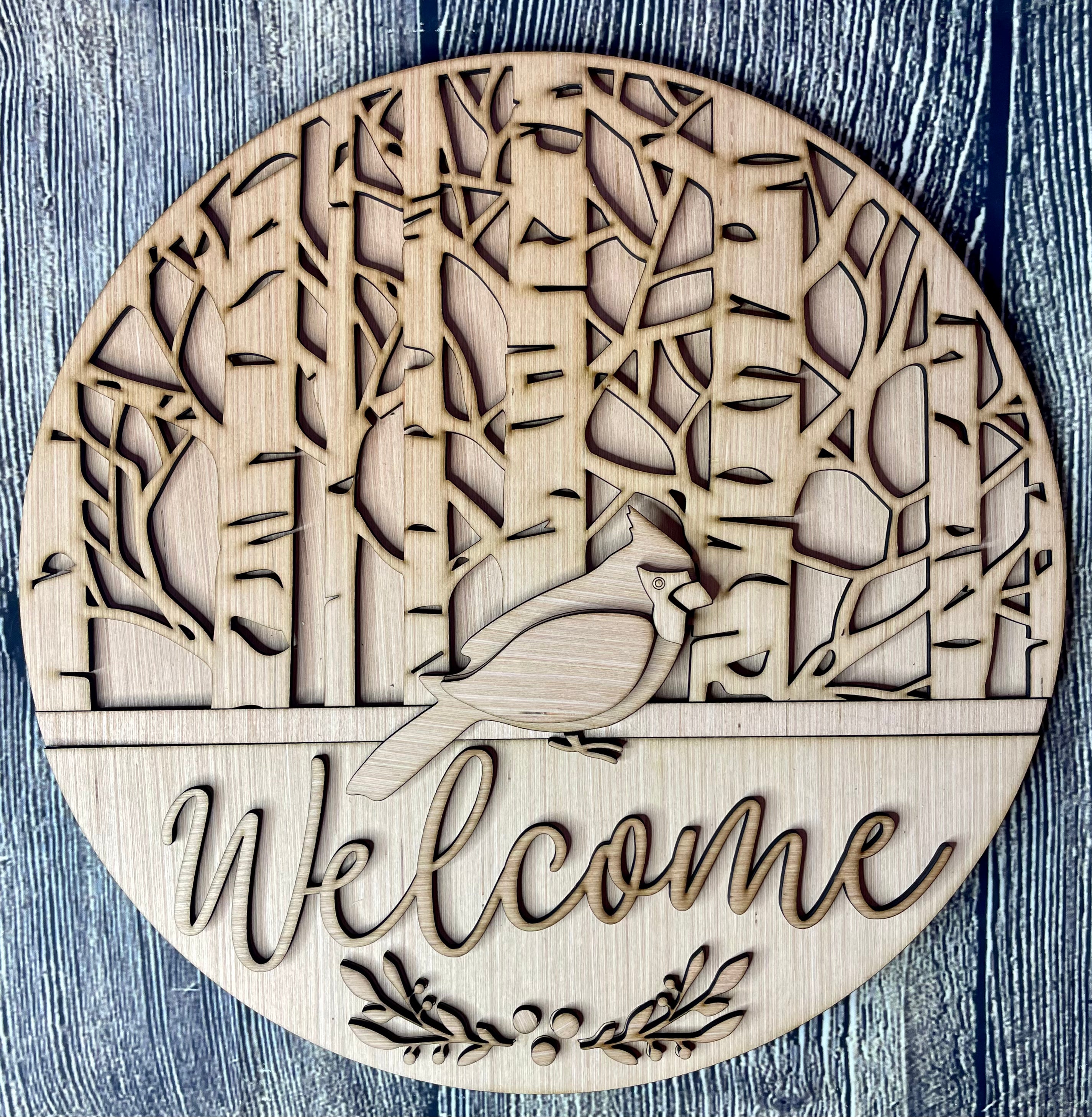 Cardinal Welcome Blank Wood Door Hanger – Backwoods Designs and Decor