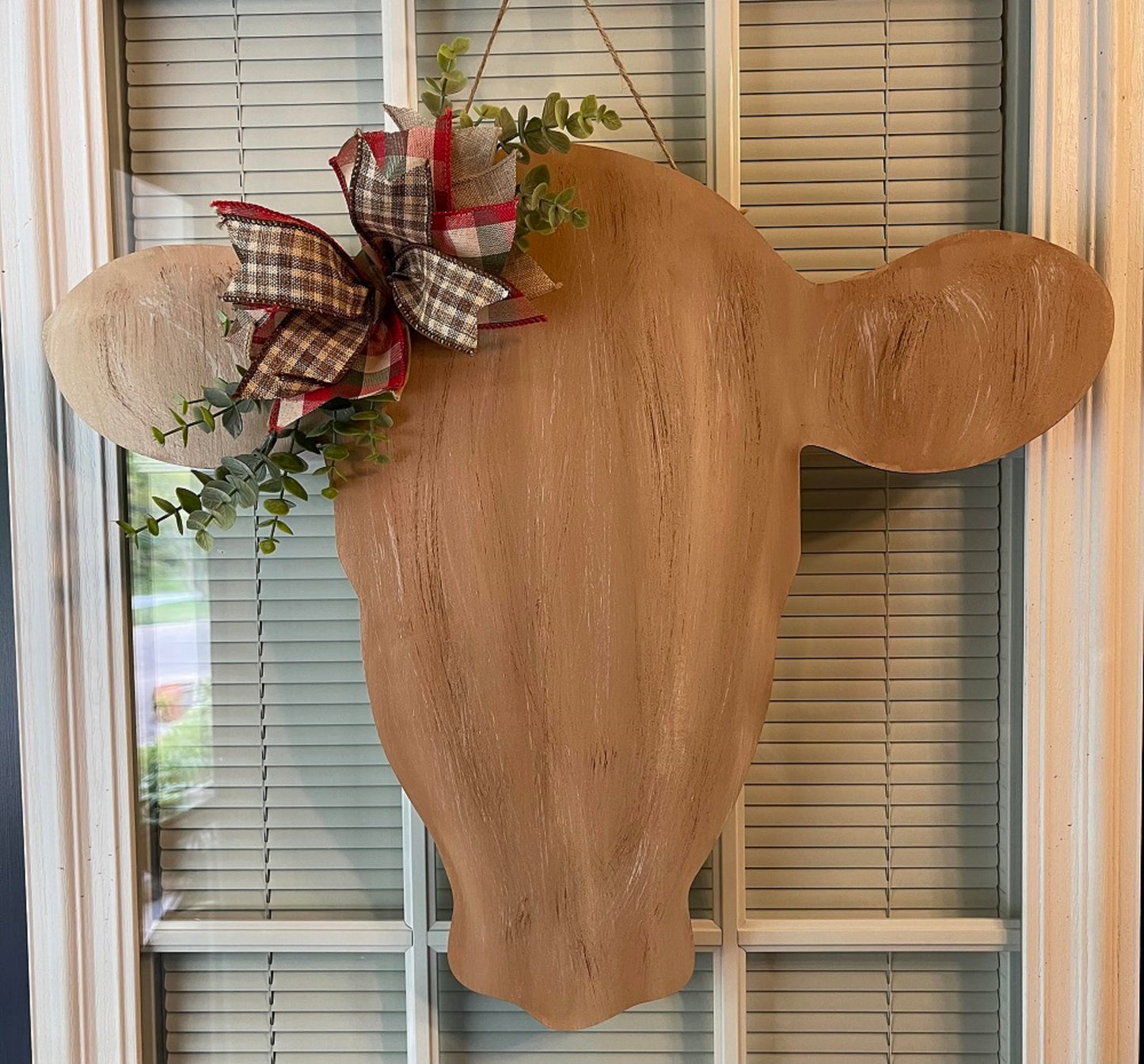 Rustic Cow Head Door Hanger