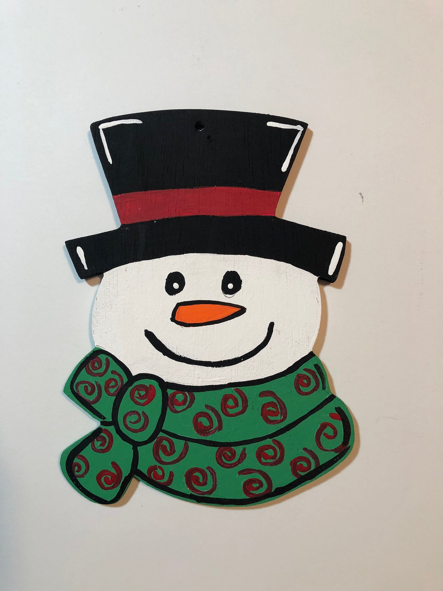 Snowman Wood Christmas Ornament