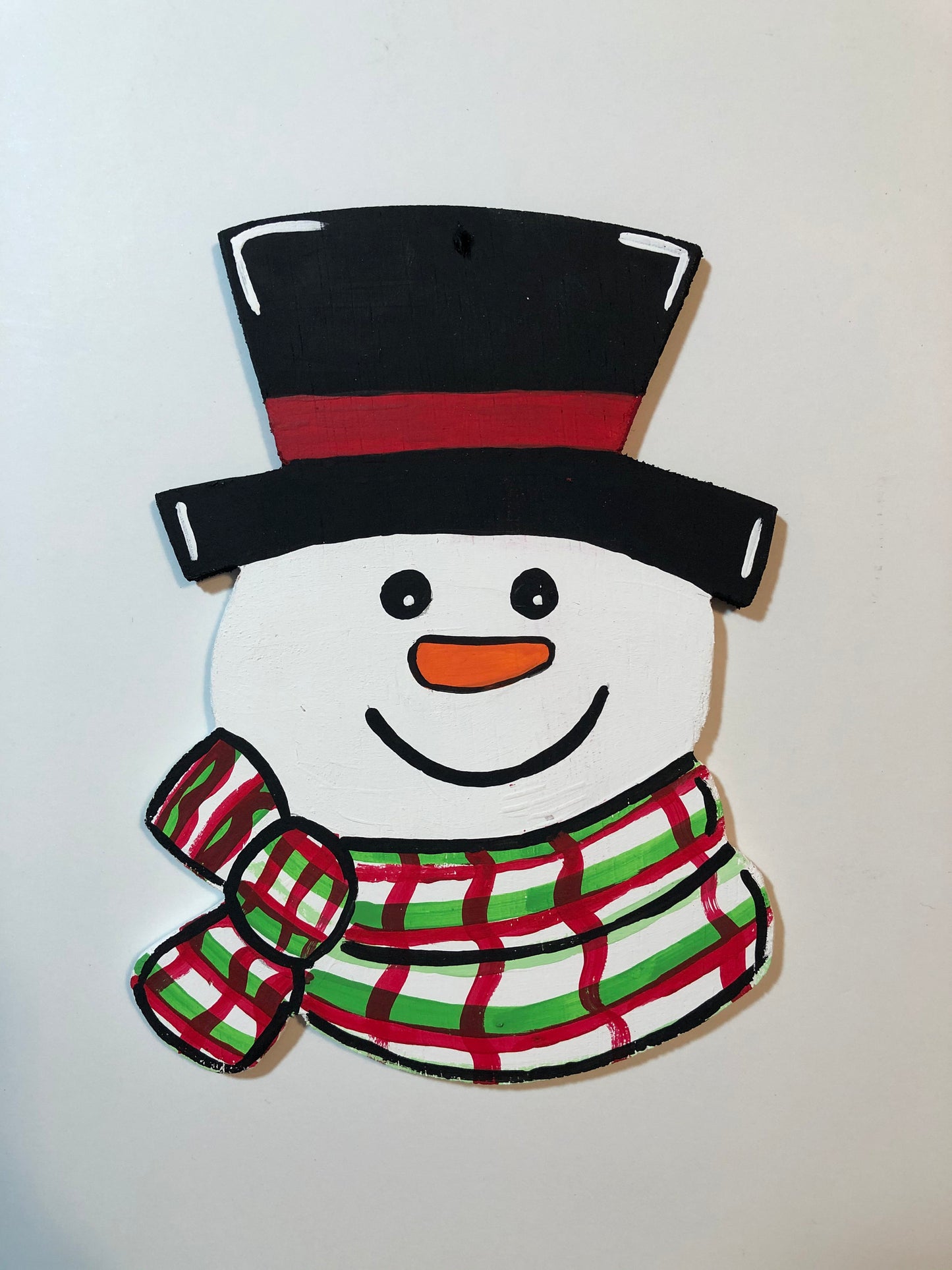 Snowman Wood Christmas Ornament