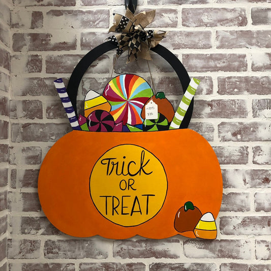 Trick or Treat Pumpkins Door Hanger