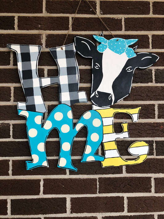 Cow Home Door Hanger