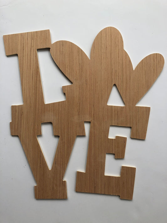 Valentine Love Double Heart Wood Door Hanger Blank