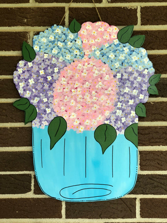 Floral Mason Jar Door Hanger