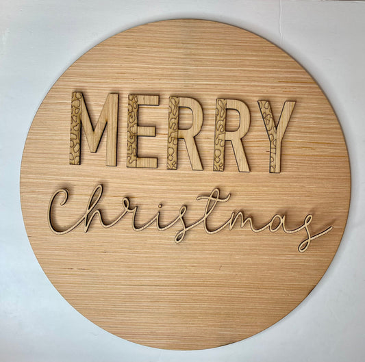 Merry Christmas Leopard Blank Door Hanger - Christmas Door Hanger -DIY Craft Supply