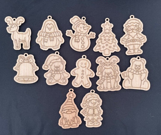 Ready to Paint Christmas Ornament Set - Craft Supply