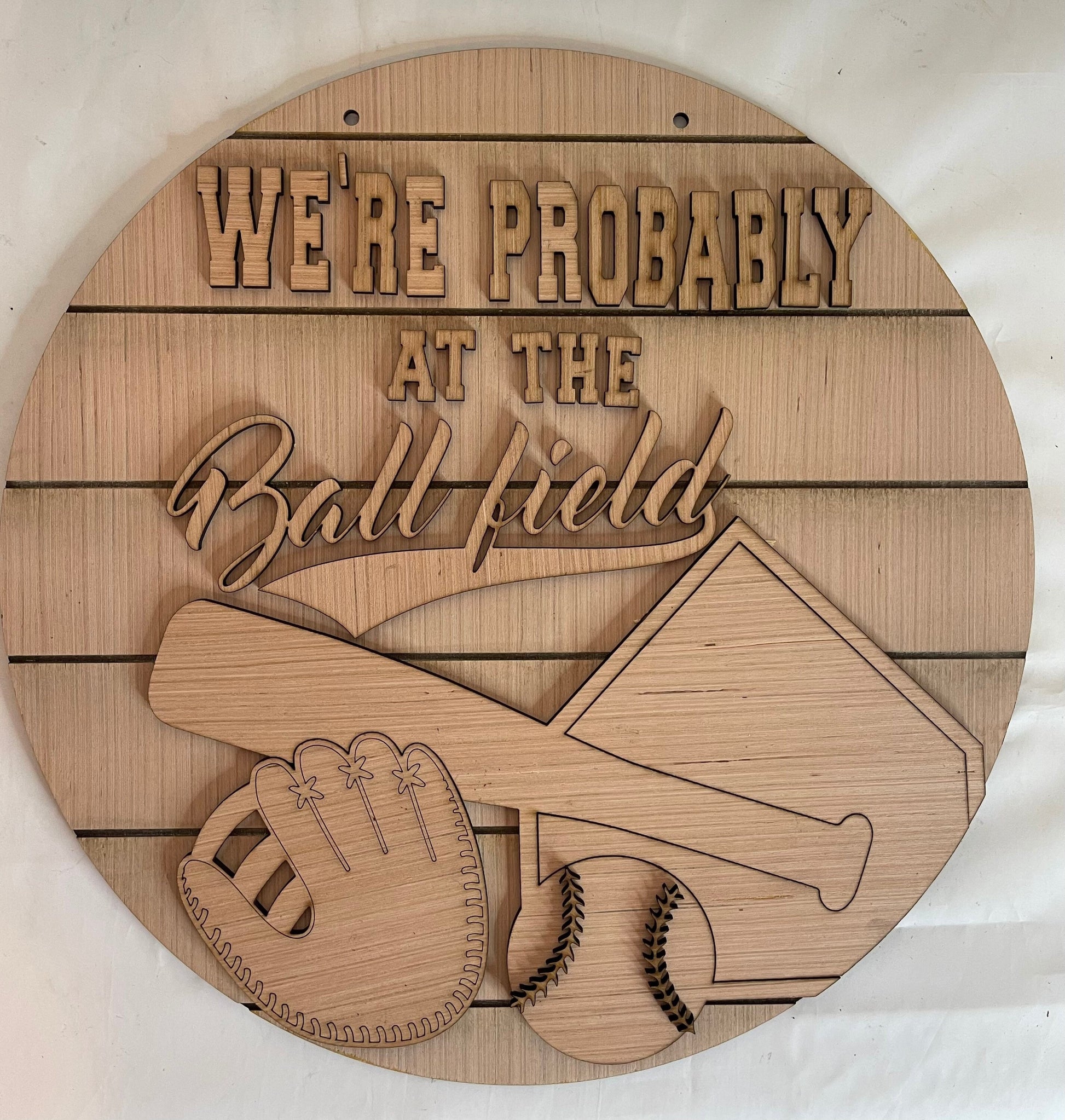 Baseball Softball Door Hanger Blank - Ballfield Sign - Unfinished - DIY Craft- Craft Supply