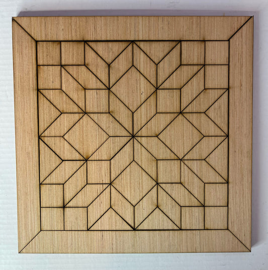 Kaleidoscope Design Wood Barn Quilt Block Kit- DIY Quilt Sign - Craft Supply