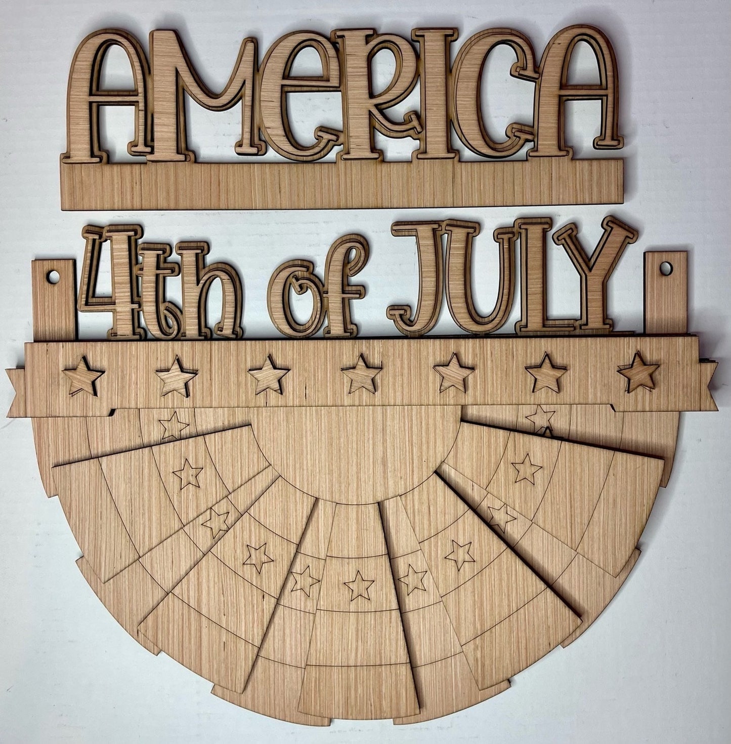 America Flag Wood Door Hanger Bunting Blank