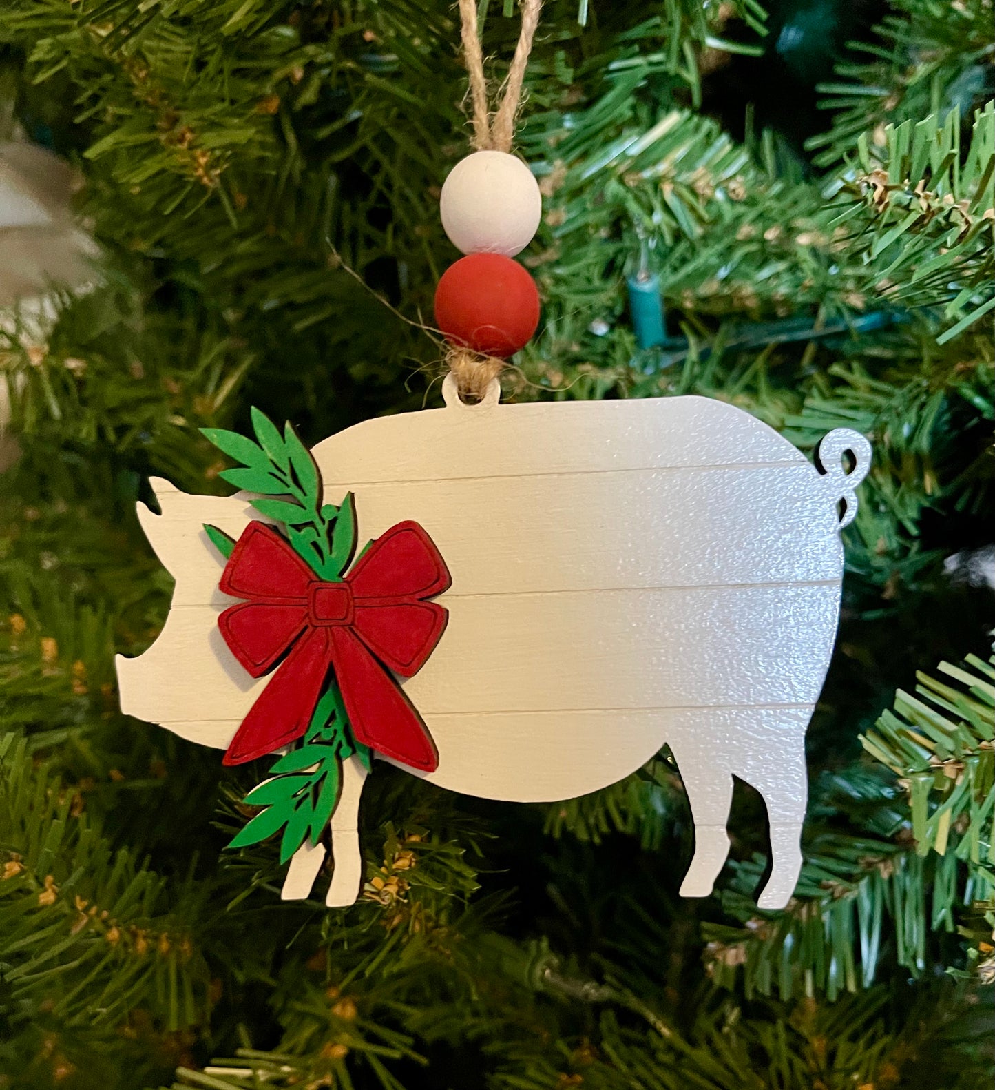 Farm Animals Wood Christmas Ornaments