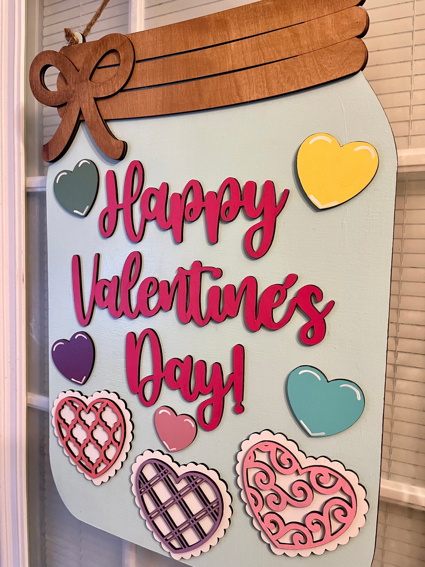 Valentine Mason Jar Door Hanger