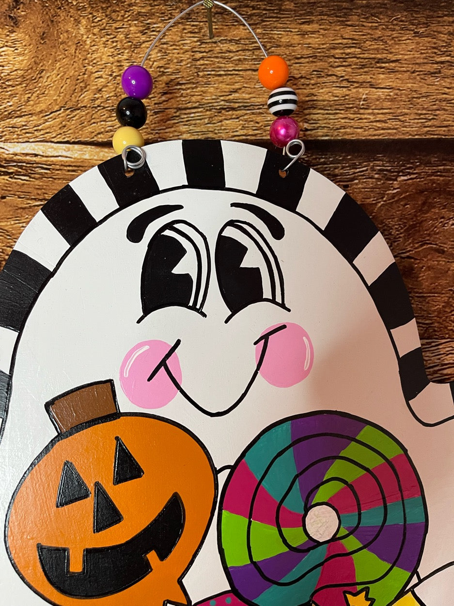 Trick or Treat Ghost Halloween Door Hanger