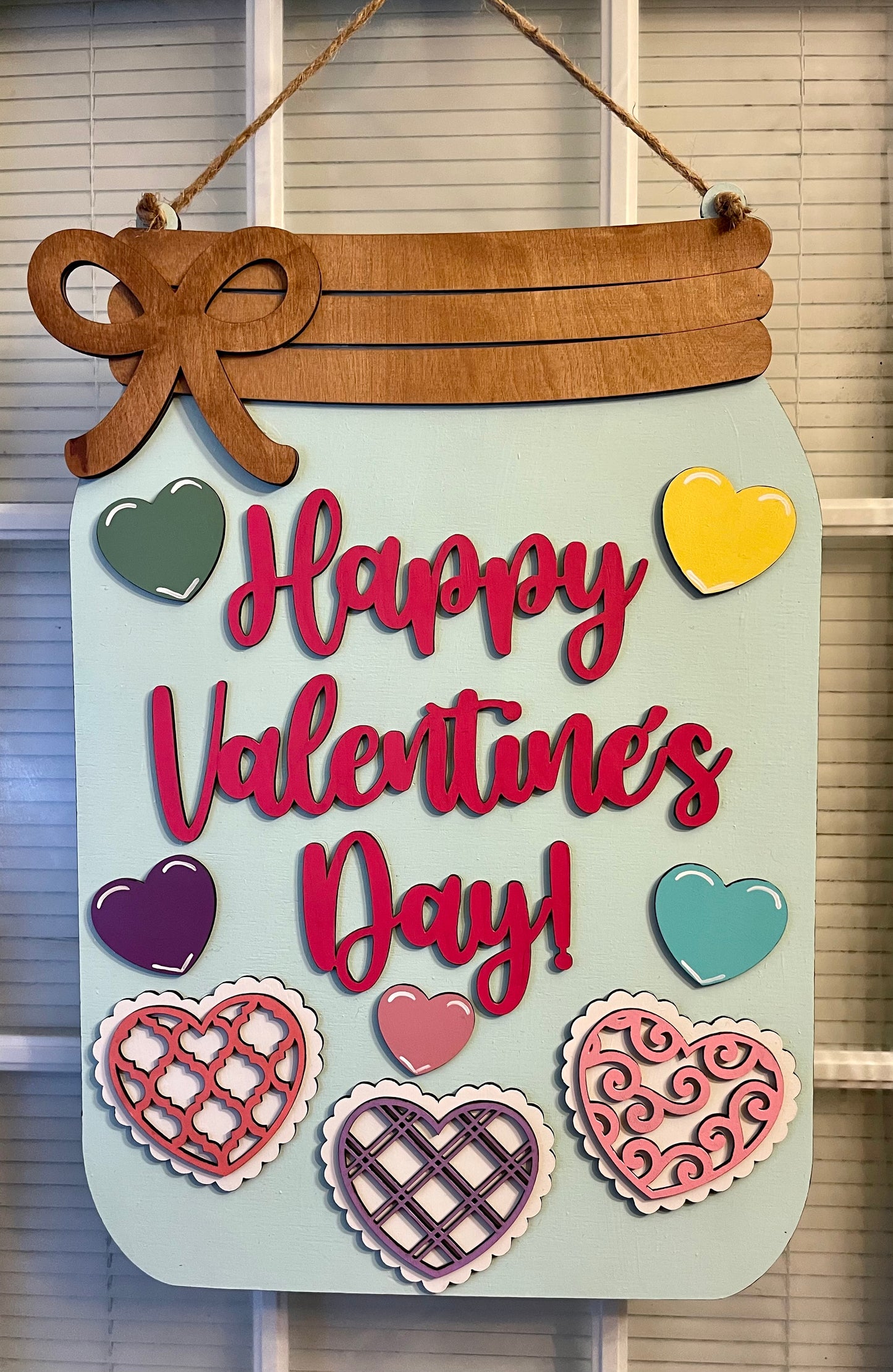 Valentine Mason Jar Door Hanger