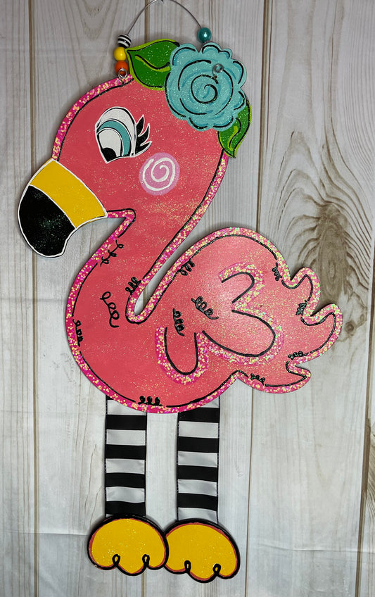 Summer Flamingo Door Hanger