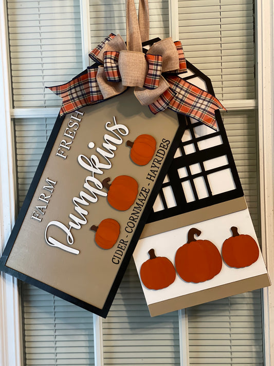 Pumpkin Wood Door Tags