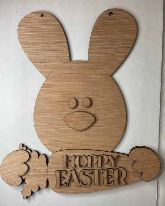 Easter Bunny Blank-3D Wood Door Hanger Blank