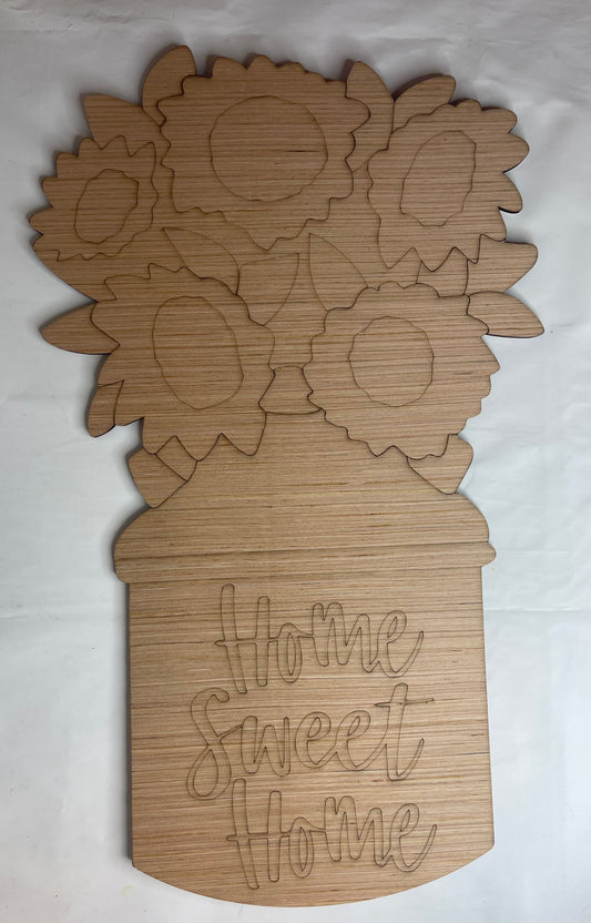 Sunflower Milk Can Wood Door Hanger Blank