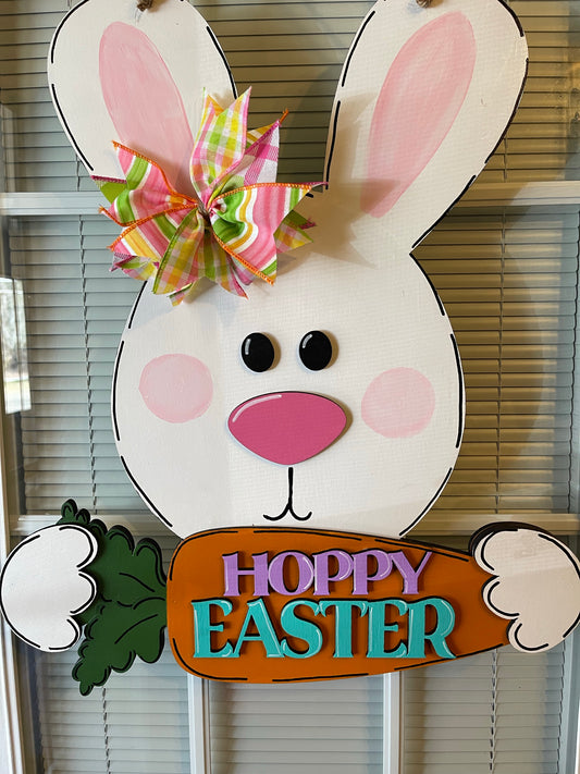 Easter Bunny 3D Wood Door Hanger