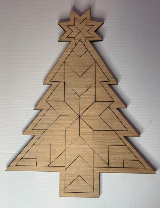 Barn Quilt Christmas Tree Wood Blank