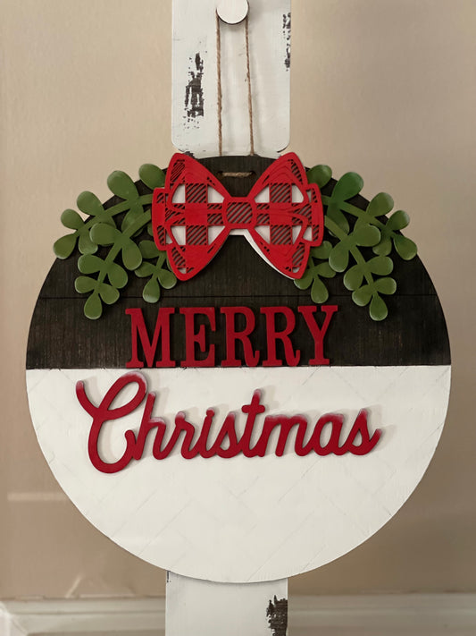 Merry Christmas Sign - Round Christmas Sign