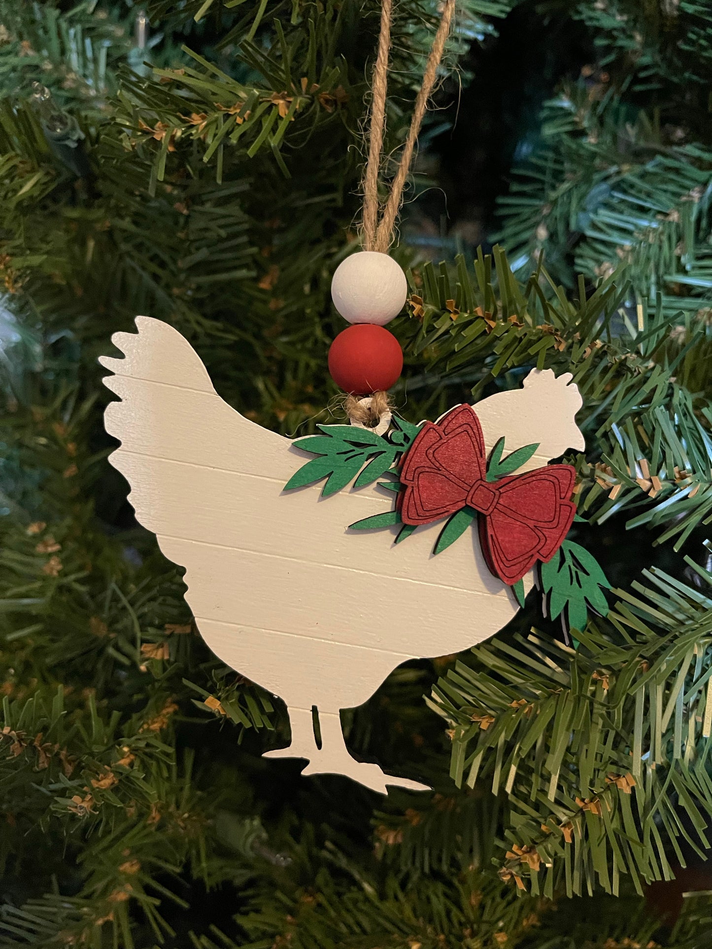 Farm Animals Wood Christmas Ornaments