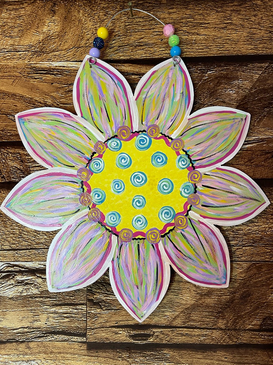 Colorful Sunflower Door Hanger