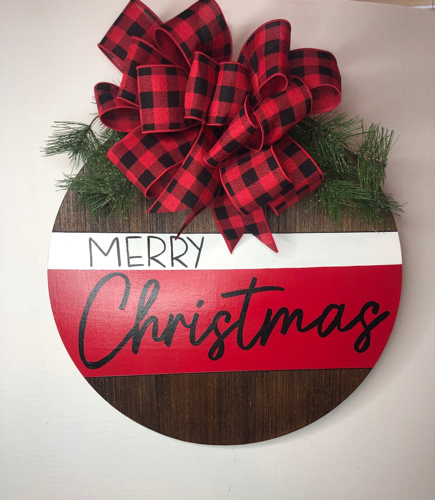 Merry Christmas Round Door Hanger