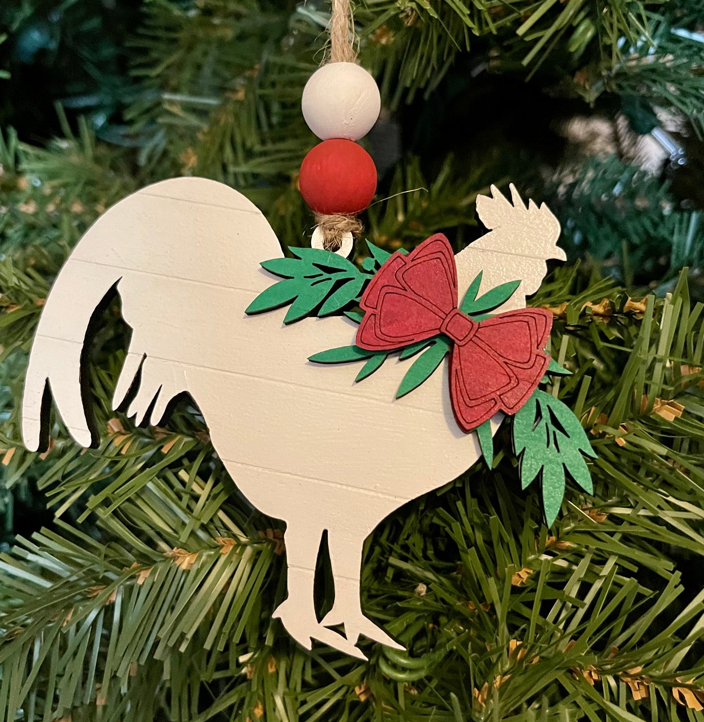 Farm Animals Wood Christmas Ornaments