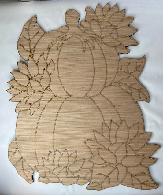 Sunflower Pumpkins Door Hanger Blank